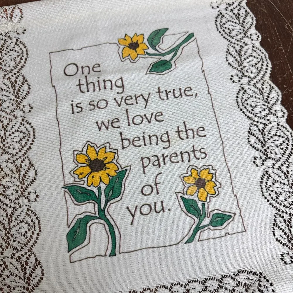 Hanging Doily Style Sunflower Proud Parent Quote 4x6 picture‎ frame Wall Decor
